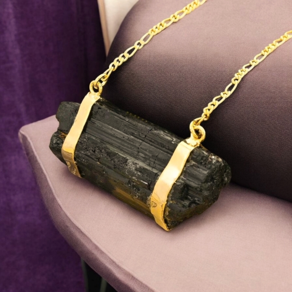 Tourmaline Necklace 32-34 Inches in Goldtone 82.85 ctw